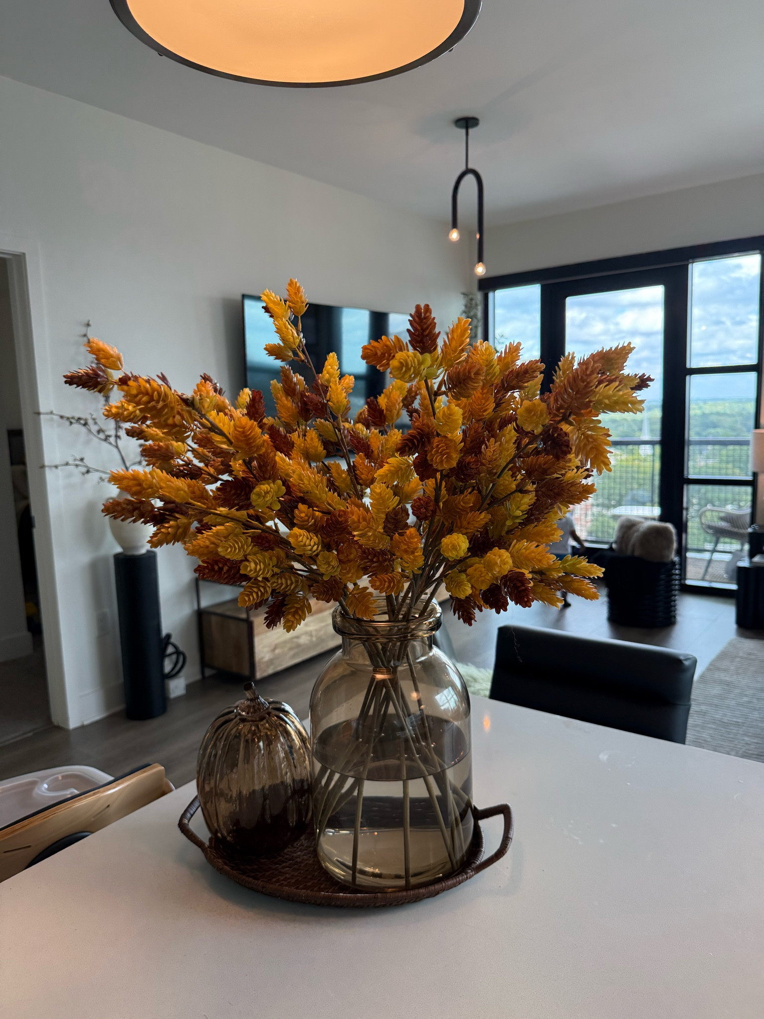 Make sure you put water in your glass vase to make the plants look more natural( using 12 stems so it can look full)  🍁🍂#LTKFallSale 

#LTKSeasonal #LTKHome