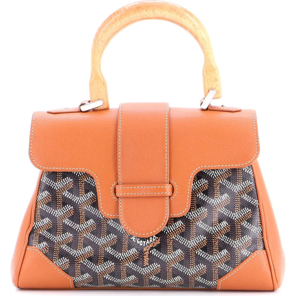 Pre-Owned Goyard Saigon Top Handle Bag Coated Canvas with Leather Mini in Brown at Nordstrom, Size X-Small | Nordstrom