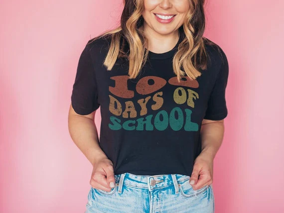 100 Days of School Shirt 100th Day Teacher Shirt Cute Teach | Etsy | Etsy (US)