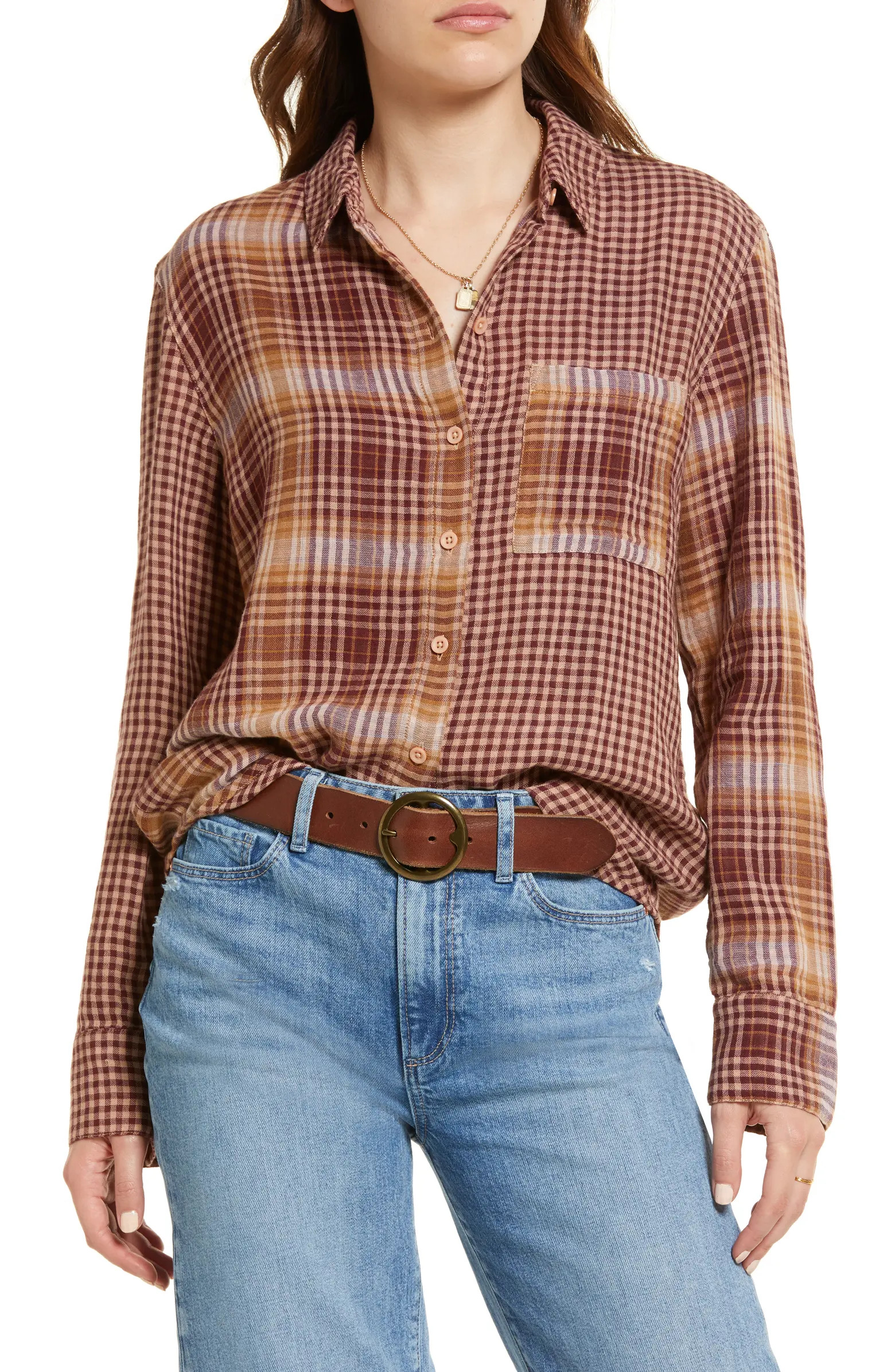 Burgundy- Tan Mixed Plaid | Nordstrom