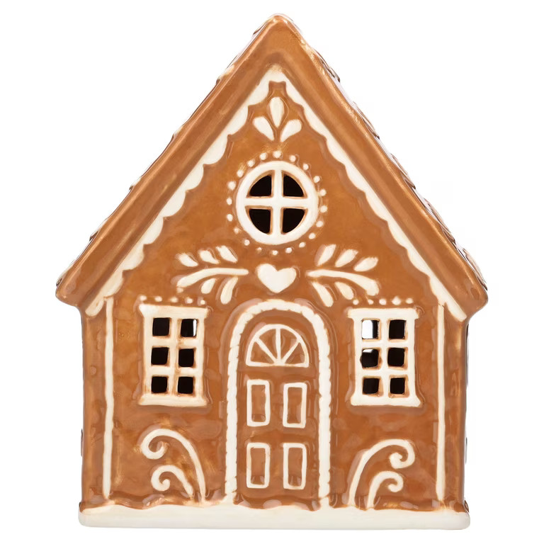 Ceramic Gingerbread House Christmas Decoration, Brown and White, 6.8", by Holiday Time | Walmart (US)
