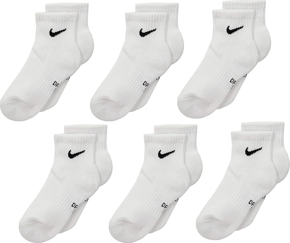 Nike Kids Dri-Fit Performance Basic Ankle (Infant/Toddler/Little Kid) White 4-5 (7-10 Toddler) | Amazon (US)