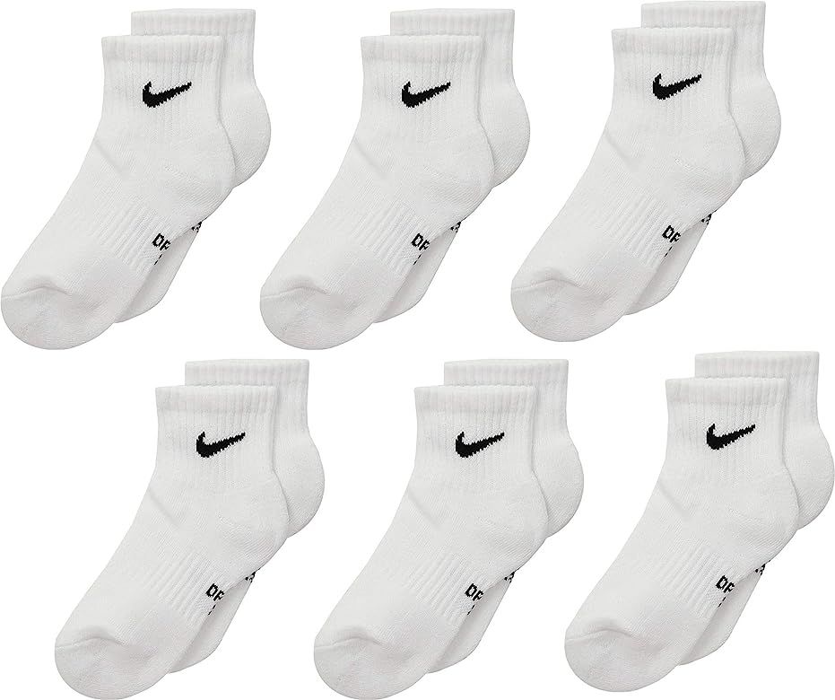 Nike Kids Dri-Fit Performance Basic Ankle (Infant/Toddler/Little Kid) White 4-5 (7-10 Toddler) | Amazon (US)