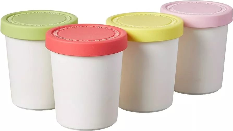 ChefWave 1 pt Reusable Ice Cream Storage Containers with Silicone Lids  (2-pack)