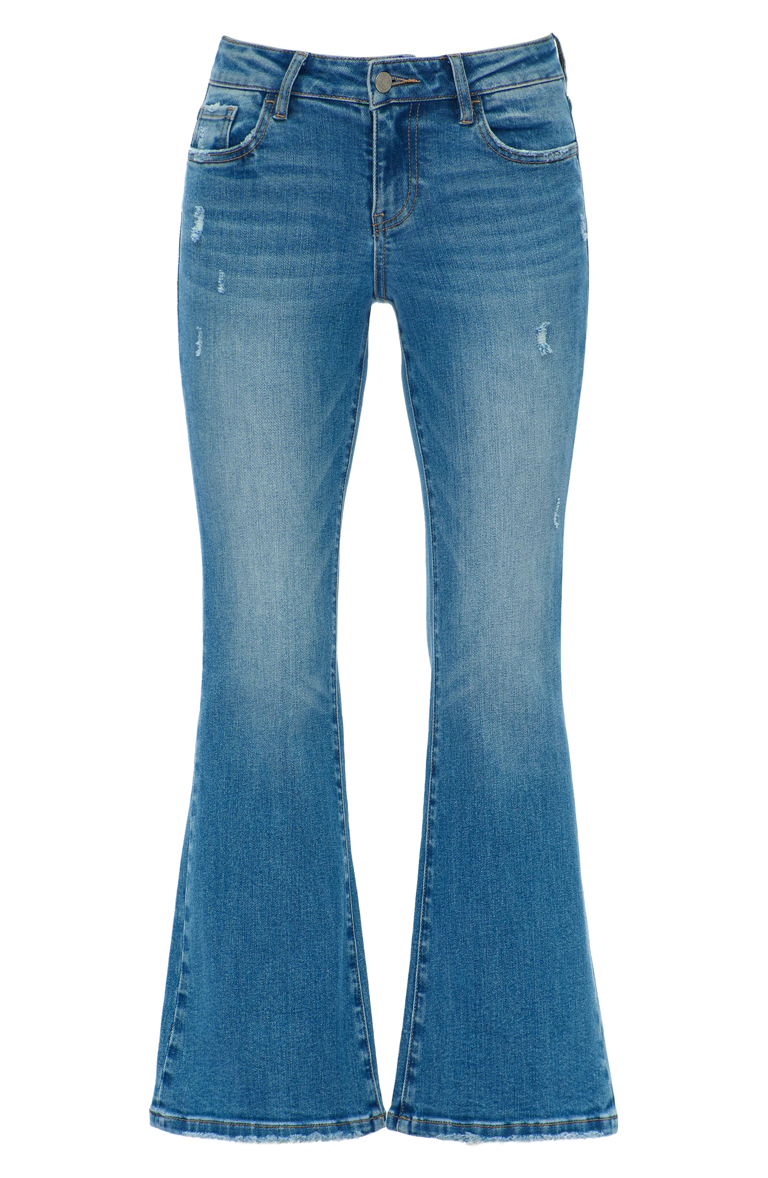 Bayeas Low Rise Flare Jeans in Medium Blue at Nordstrom, Size 25 | Nordstrom