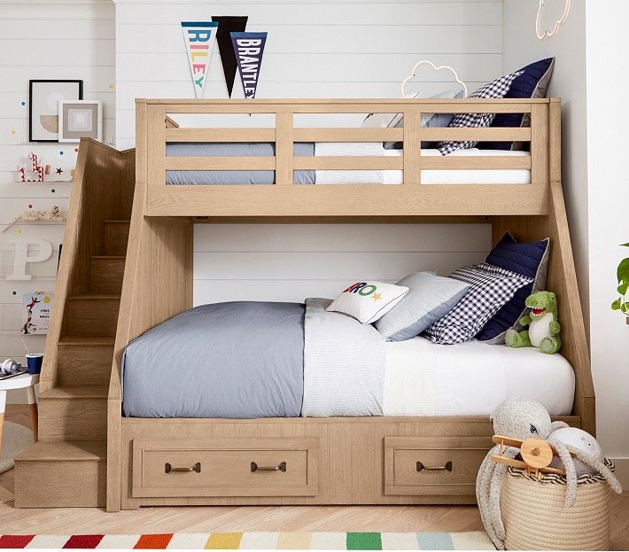 Belden Twin-Over-Full Stair Bunk Bed | Pottery Barn Kids