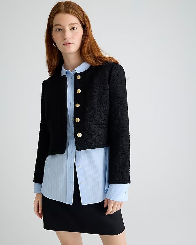 4.0(28 REVIEWS)Louisa lady jacket in maritime tweed$278.00BlackSelect A SizeSize & Fit Informatio... | J.Crew US