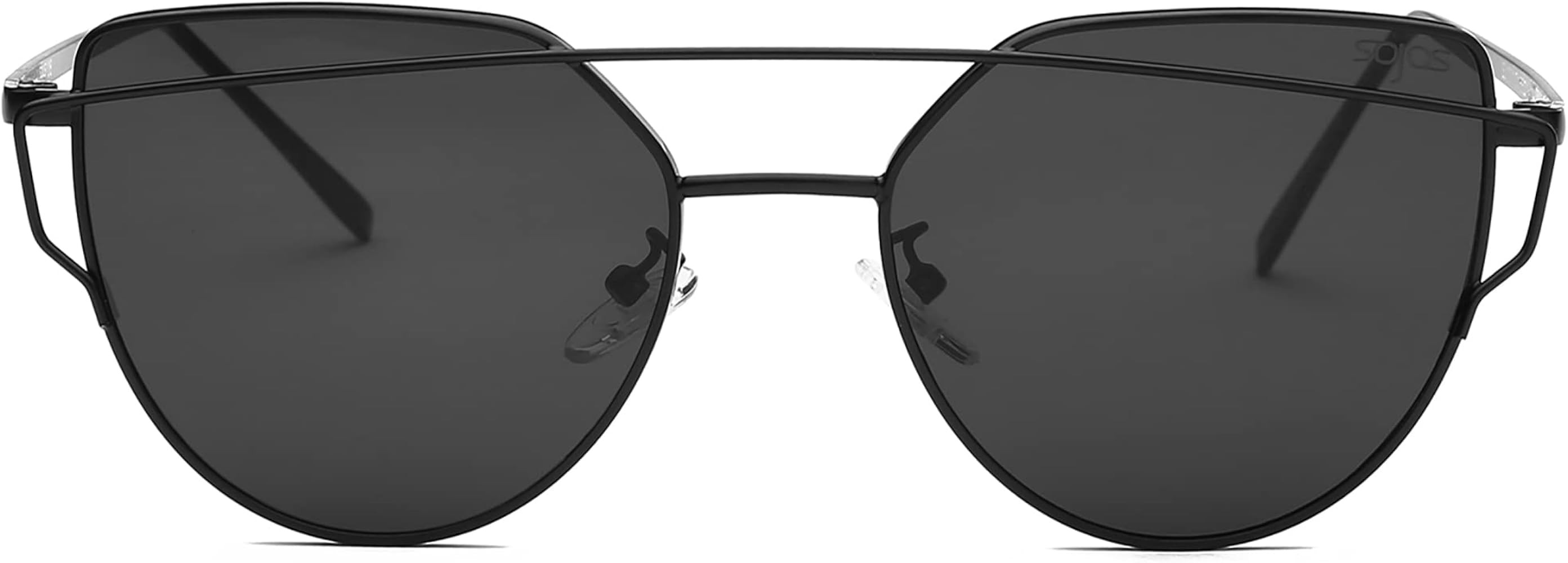 SOJOS Cat Eye Sunglasses for Women Fashion Designer Style Mirrored Lenses | Amazon (US)