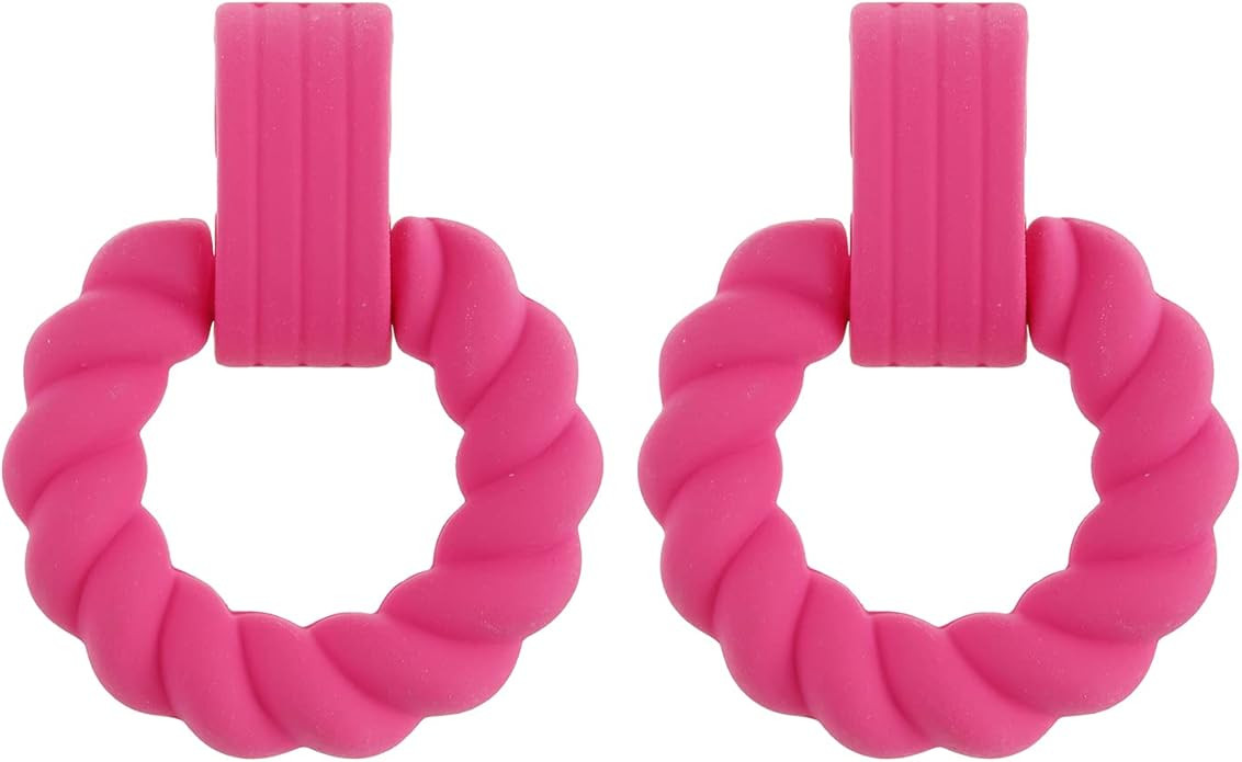 Rectangle Earrings for Women, Acrylic Square Earrings Twisted Geometric Statement Jewelry | Amazon (US)