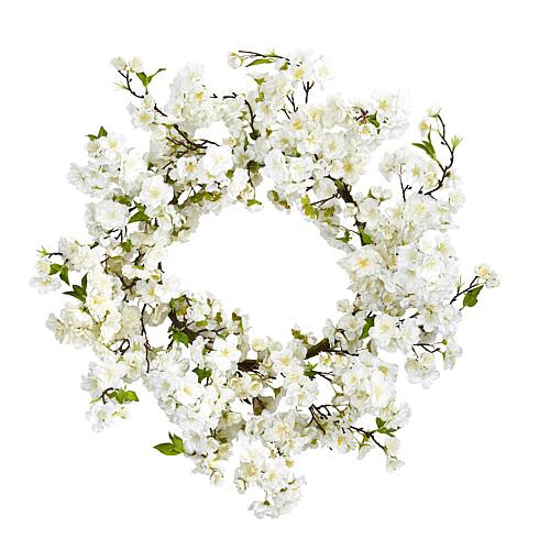 Nearly Natural 24"" Cherry Blossom Wreath | HSN