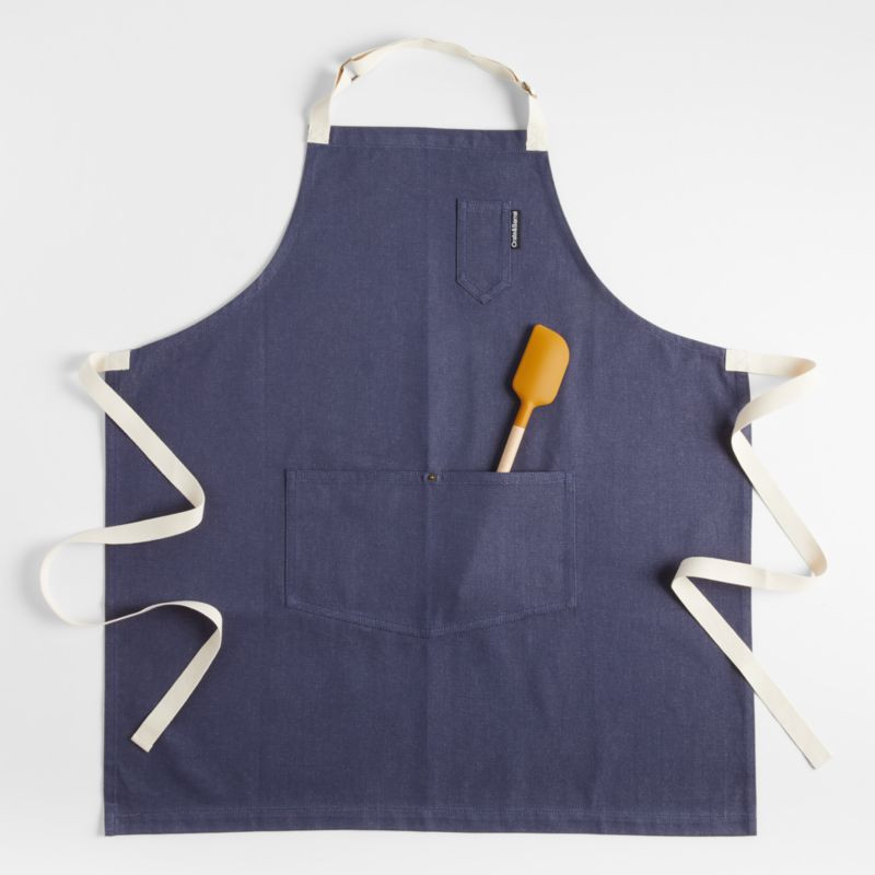 Indigo Baking Kitchen Cooking Apron with Pockets + Reviews | Crate & Barrel | Crate & Barrel