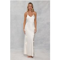 Honeyed Petals Satin Maxi Dress Cream | Hello Molly (US)