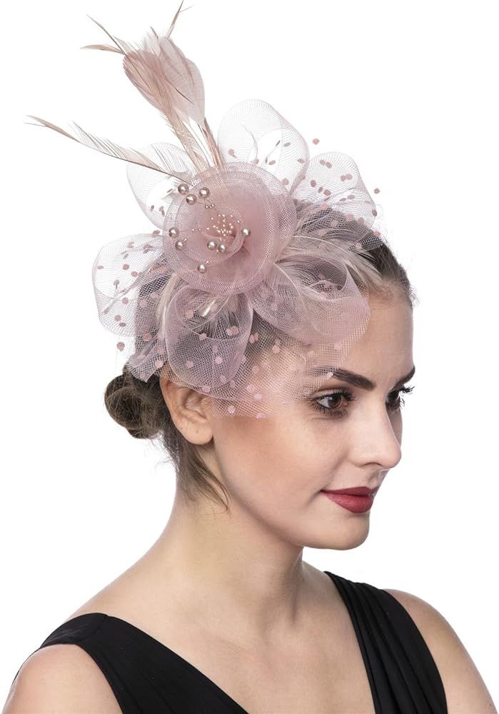 Fascinators Hat for Women Girls Cocktail Tea Party Headband Flapper Headpiece Kentucky Derby Wedd... | Amazon (US)