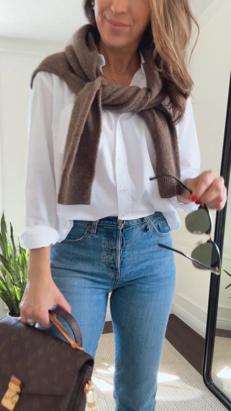 I sized up to medium in this sweater for a slightly oversized fit. 
Button down In small but xs would have been fine too. Boxy fit. 
Jeans tts - not much stretch. If in between sizes, size up. 
Loafers super old - linked some stunning options 😍



#LTKsalealert #LTKover40 #LTKstyletip