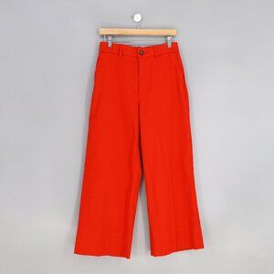 NWT SPANX Stretch Twill Cropped Wide Leg Pant High Rise Red Size M | Poshmark