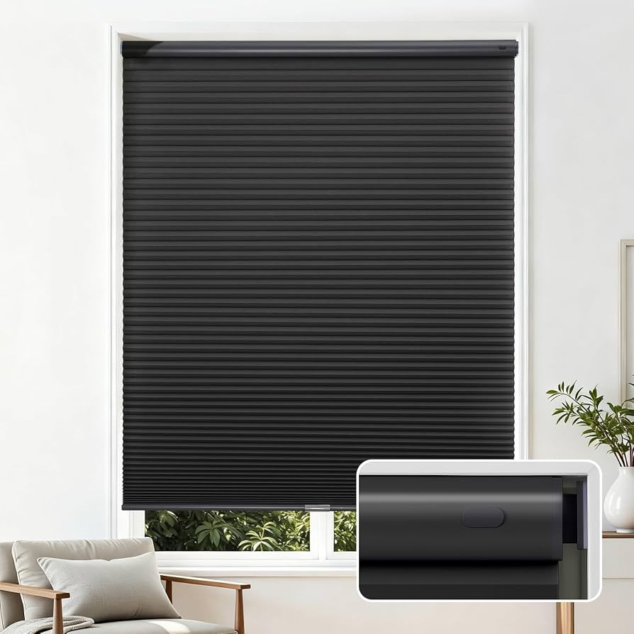 Joydeco No Tools No Drill Cordless Cellular Shades, Light Filtering Honeycomb Blinds for Indoor W... | Amazon (US)