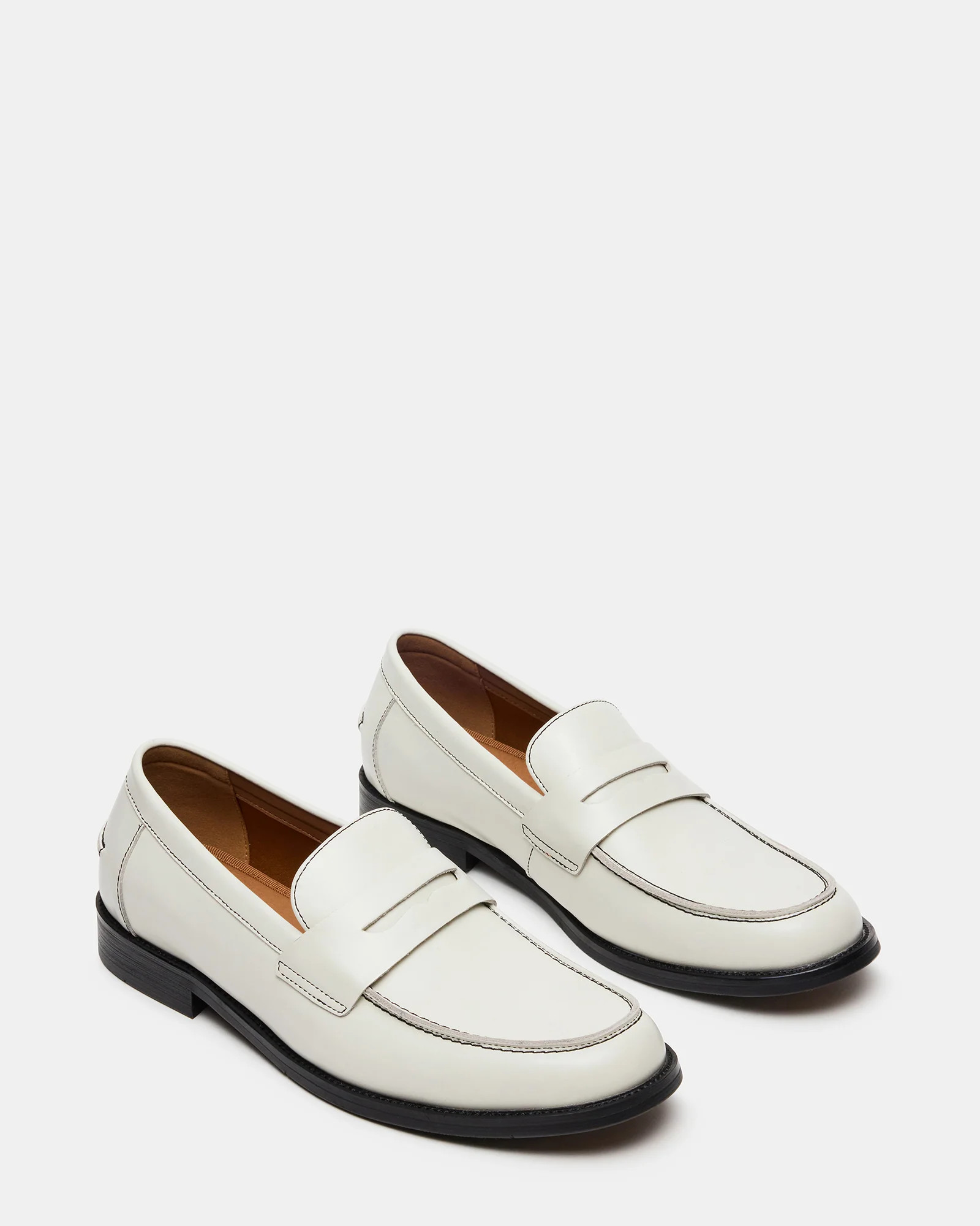 NATAN White Leather Slip-On Dress Men's Loafer | Steve Madden (US)