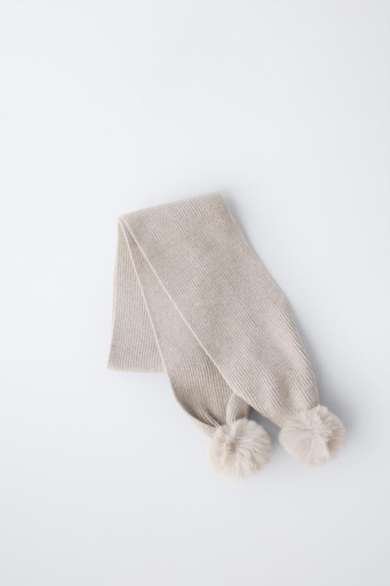 POMPOM KNIT SCARF | Zara US