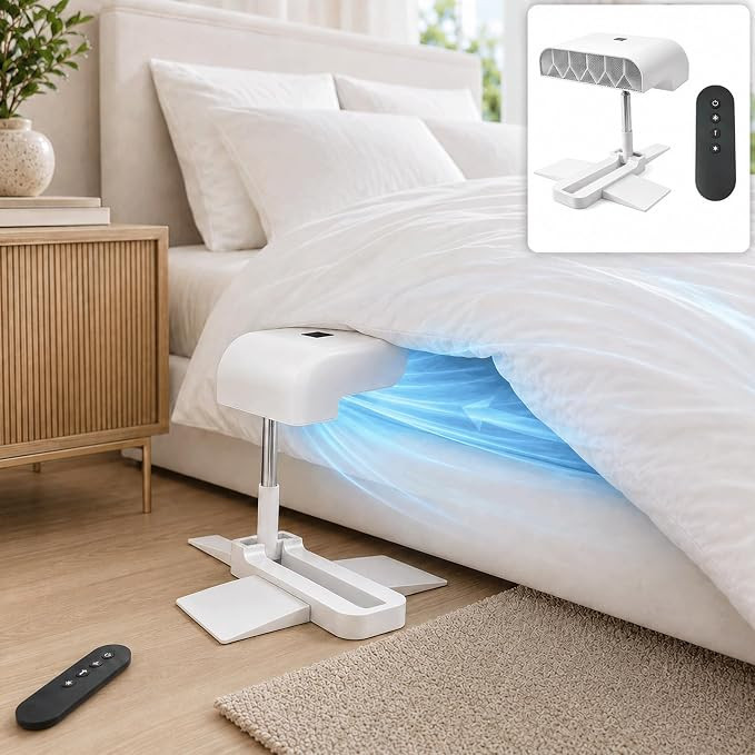 Bed Cooling Fan Under Sheets, Rechargeable Cordless Bed Fan for Hot Sleepers, Under Blanket Airfl... | Amazon (US)