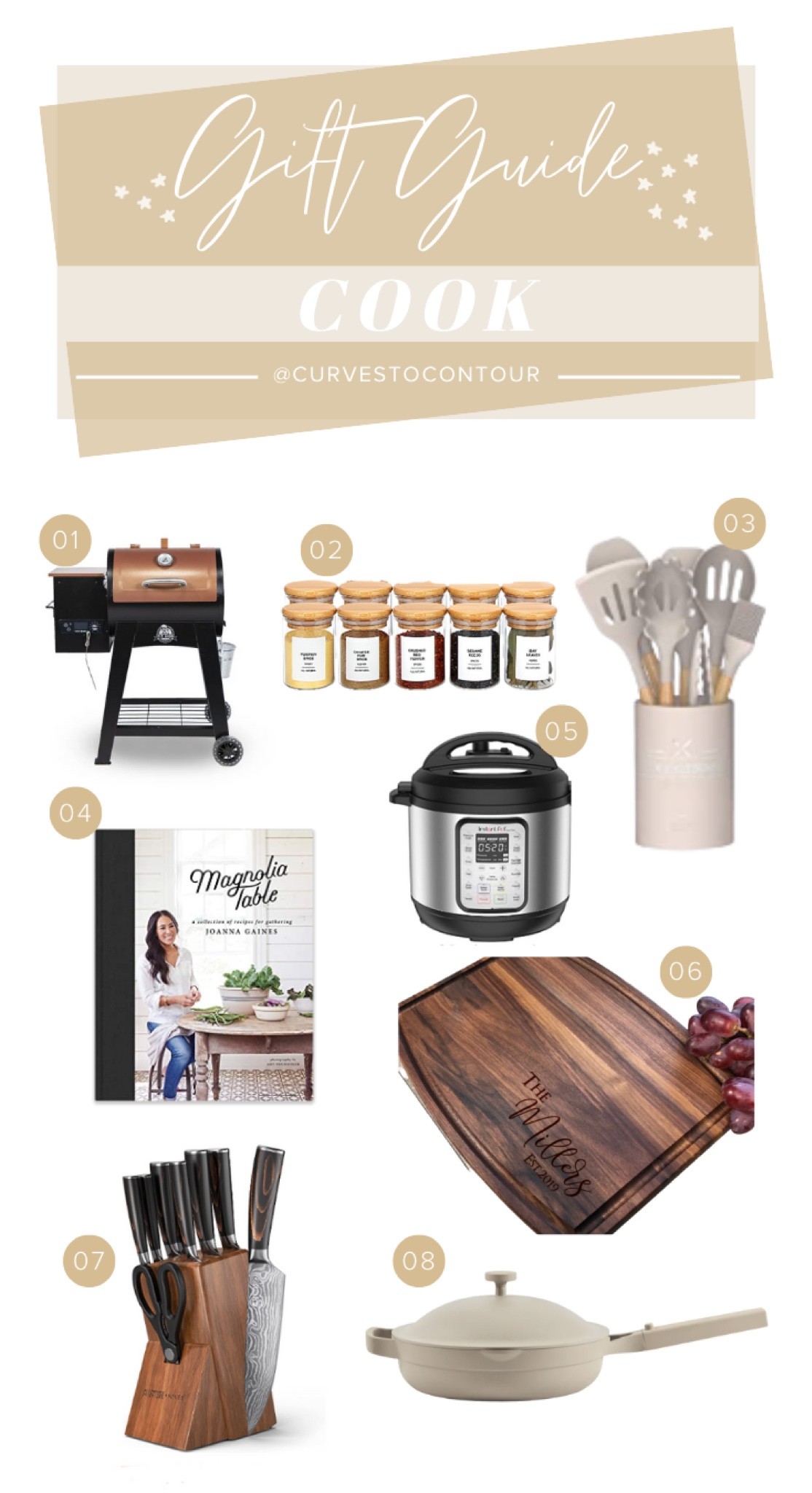 Gift Guide For The Cook 
#giftguide #giftguides #holidaygiftguide #holidaygifts #holidaygiftideas

#LTKhome #LTKSeasonal #LTKHoliday