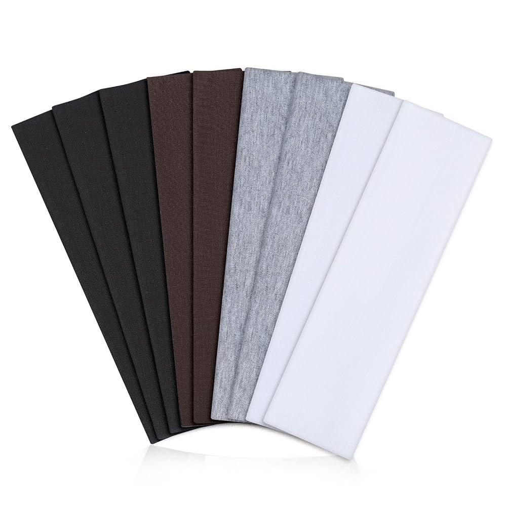 Headbands for Women Non Slip - 9 Pcs Fabric Elastic Hair Bands for Women's Hair, Soft Cotton Clot... | Amazon (US)