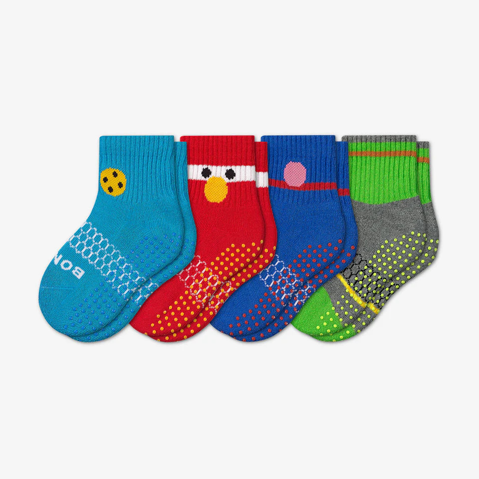 Toddler Sesame Street Gripper Calf Sock 4-Pack | Bombas