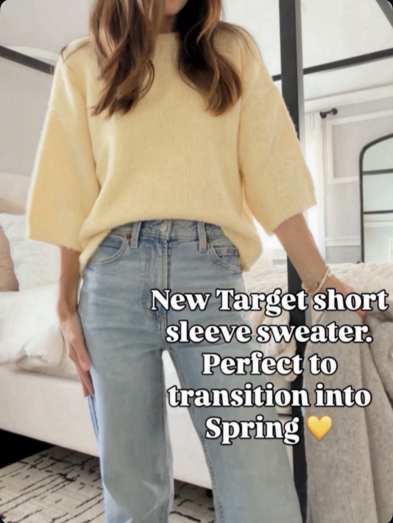 This new Target short sleeve sweater is the perfect transition piece 💛 so easy to style 🔗⬇️ wearing size xs 

#LTKootd #LTKmomlife #LTKOver40