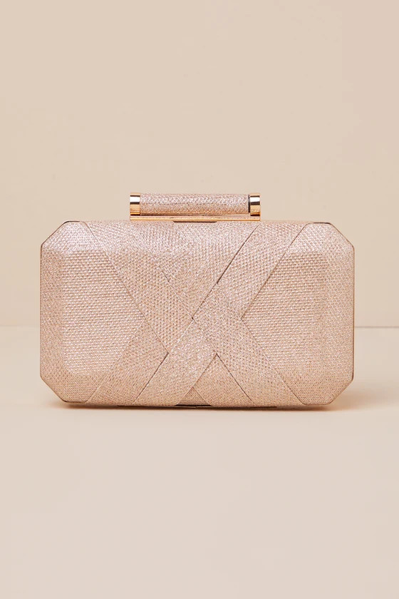 Utterly Exceptional Gold Shiny Metallic Hard-Sided Clutch | Lulus