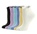 Mcool Mary Womens Socks, Ruffle Turn-Cuff Casual Ankle Socks Breathable Cool Knit Cotton Lettuce ... | Amazon (US)