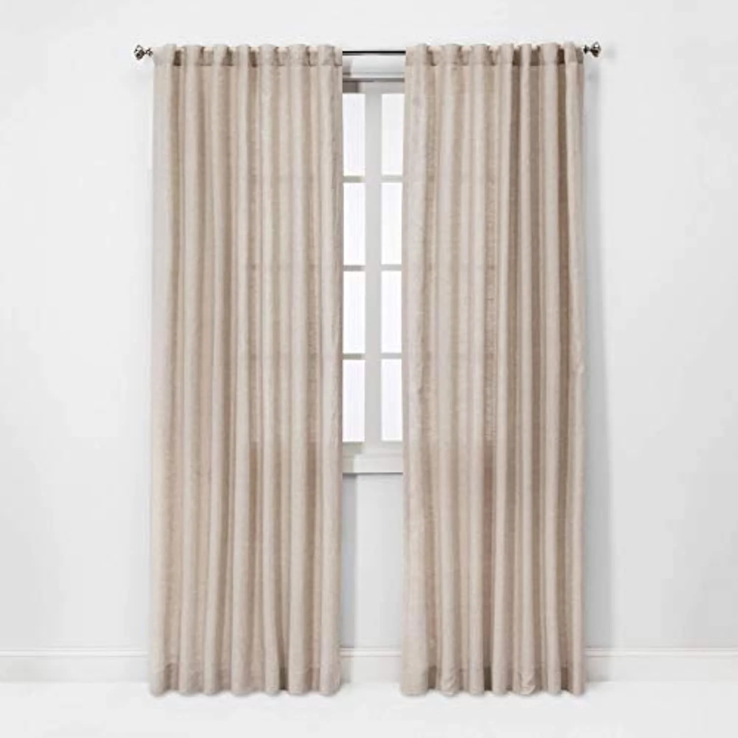 84 x 54 Natural Linen Light Filtering Curtain by Threshold Collection | Walmart (US)