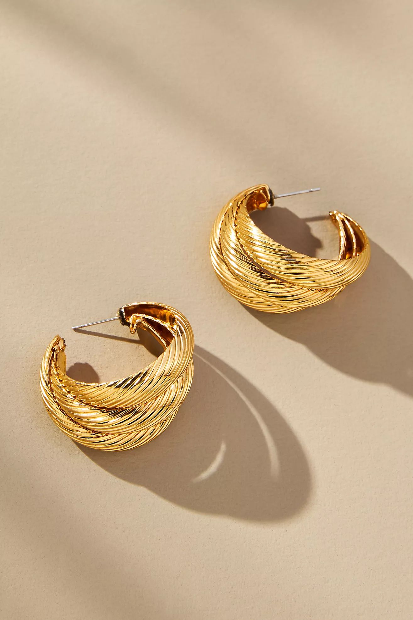 By Anthropologie Vintage Ribbed Post Earrings | Anthropologie (US)