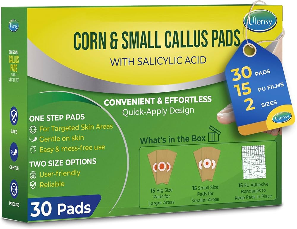 Corn Remover Pads for Feet Toes: 30-Pack Extra Strength Salicylic Acid | Amazon (US)