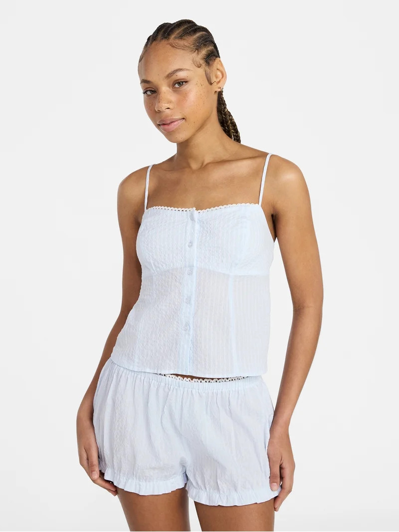 No Boundaries Cami Top and Bloomer Shorts Sleep Set, 2-Piece, Women's XS-XXL | Walmart (US)