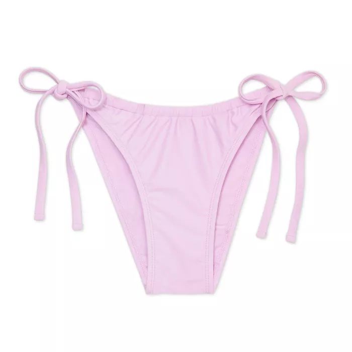 Women's Shirred Tie Side Bikini Bottom - Xhilaration™ Lavender | Target