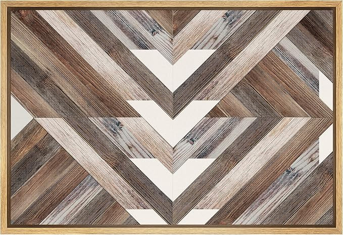 SIGNWIN Framed Canvas Print Wall Art Western Decor Geometric Triangle Pattern Collage Abstract Sh... | Amazon (US)