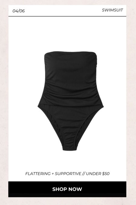 Black strapless swimsuit — wearing a medium. Does not fall down! 

#LTKxTarget #LTKfindsunder50