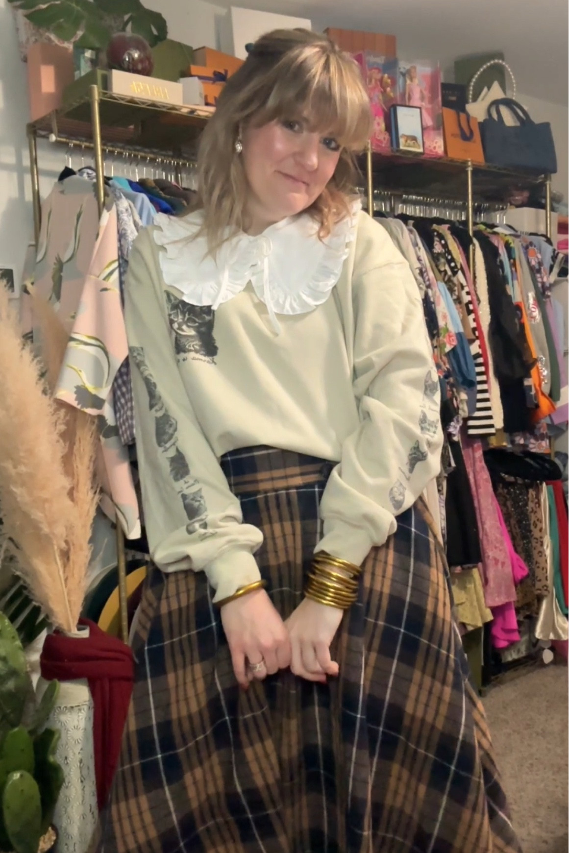 Karma is a cat purring in my lap because it loves me. // Something else I love is this adorable outfit. The perfect teacher outfit for a day in the classroom! 

#LTKworkwear #LTKstyletip