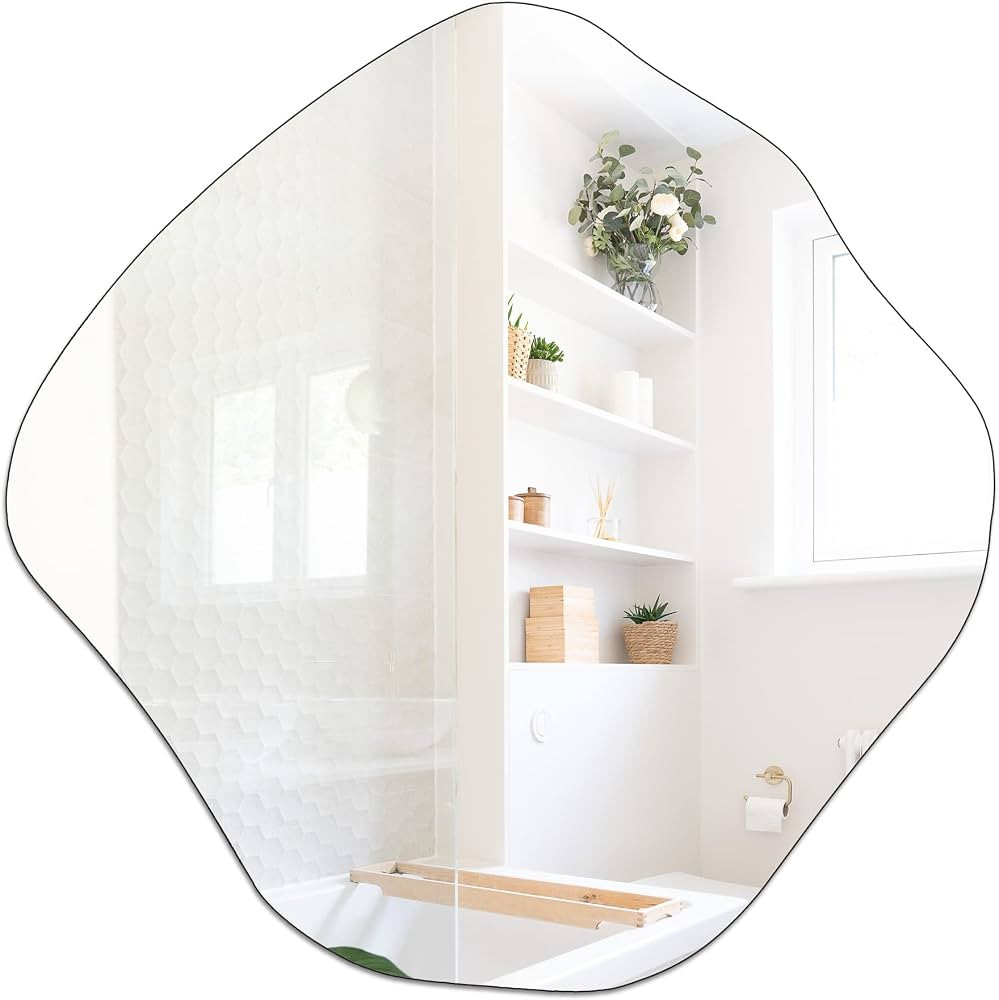 BOMINICA Asymmetrical Wall Mirror Frameless Irregular Accent Mirror for Living Room Entryway Bedr... | Amazon (US)