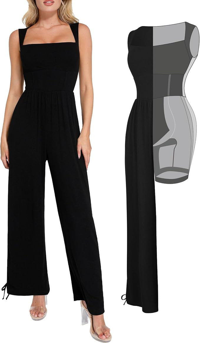 Popilush Jumpsuits for Women Dressy Casual Loose Overalls Sleeveless Rompers Outfits with Shapewe... | Amazon (US)