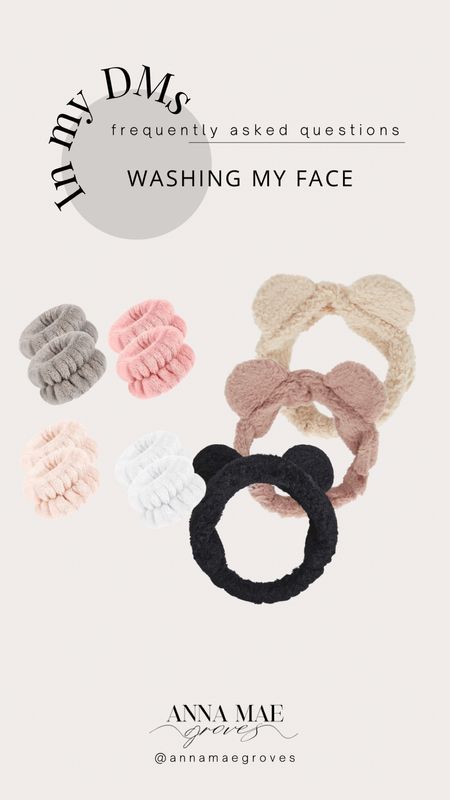Wrist bands and headbands for face washing! 