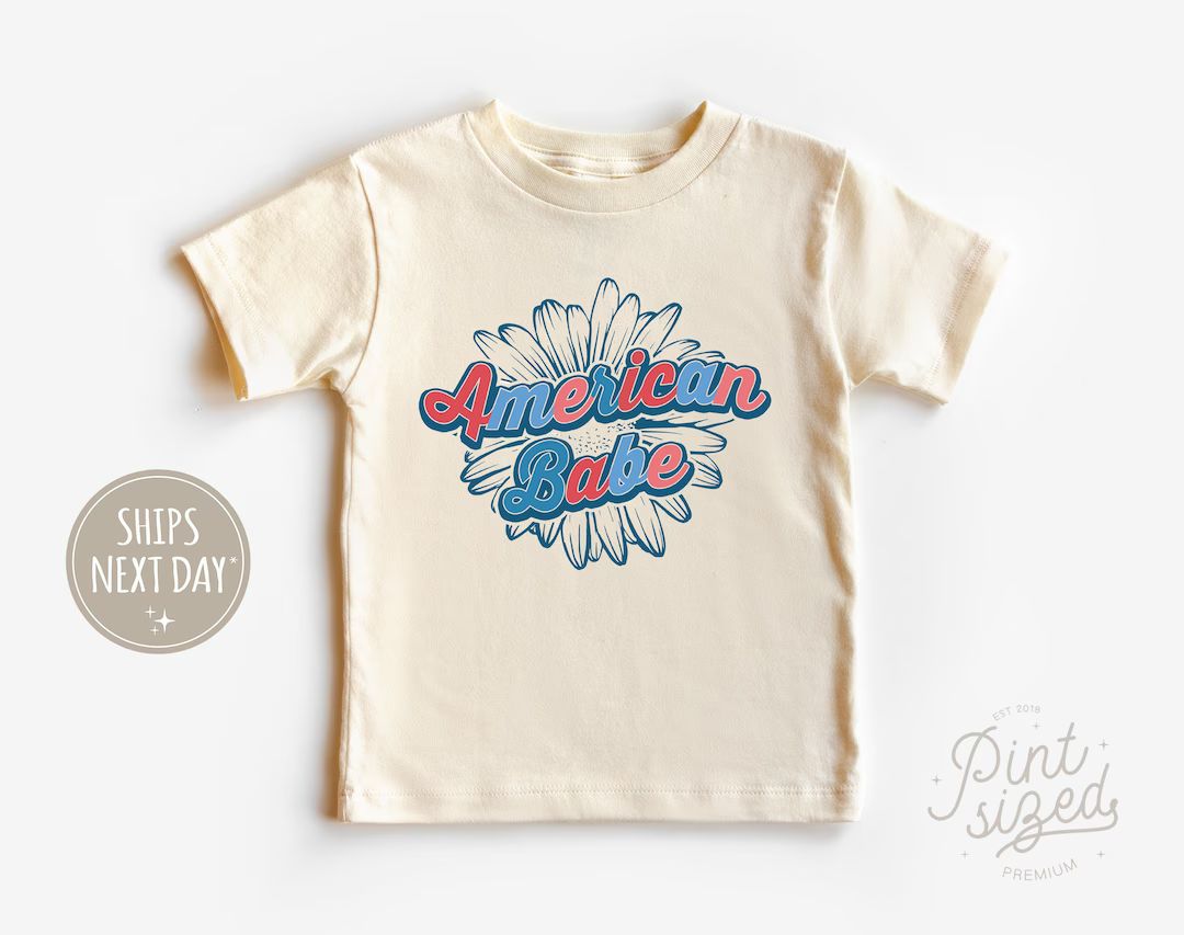 American Babe Toddler Shirt - Boho Patriotic Kids Shirt - Cute Girls 4th of July Toddler Tee | Etsy (US)