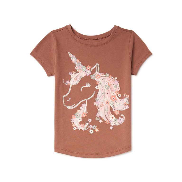 Garanimals Baby and Toddler Girl Short Sleeve Graphic T-Shirt, 12 Months-5T | Walmart (US)
