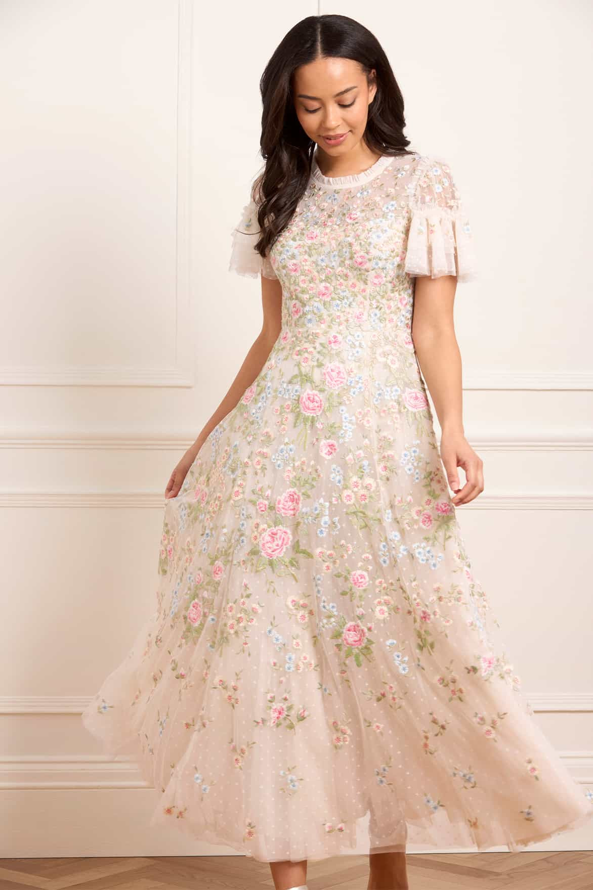 Antoinettes Floral Round Neck Ankle Gown | Needle & Thread US