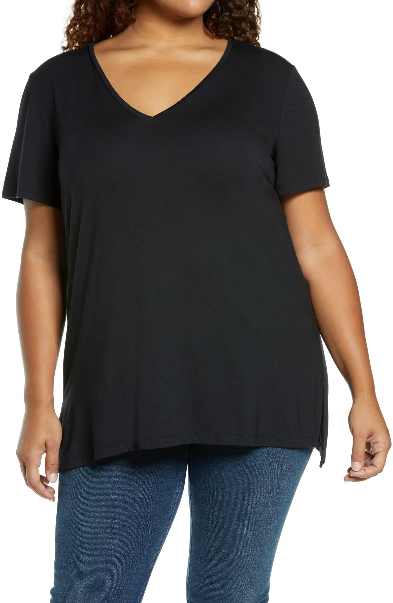 Halogen® V-Neck T-Shirt (Plus Size) | Nordstrom | Nordstrom