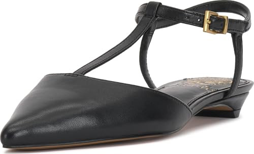 Vince Camuto Women's Varena T-Strap Kitten Heel Pump, Black, 7.5 | Amazon (US)