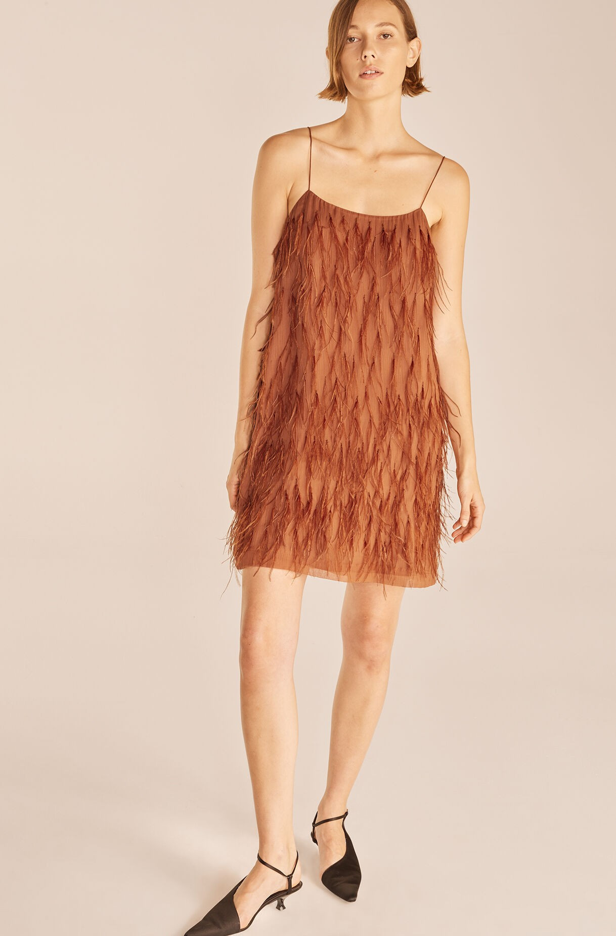 Feather Slip Dress | Rebecca Taylor
