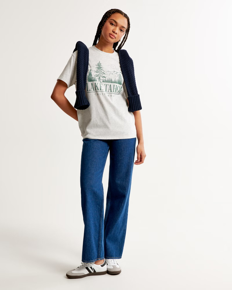 Oversized Lake Tahoe Graphic Tee | Abercrombie & Fitch (US)