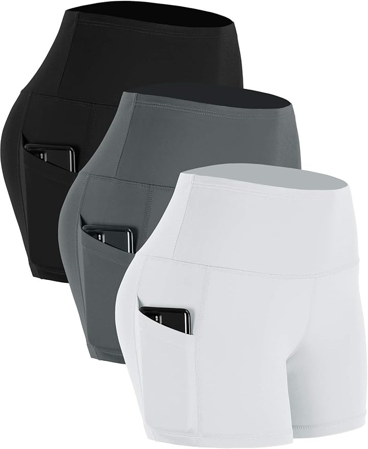 CADMUS Women's High Waist Yoga Shorts Spandex Running Side Pockets | Amazon (US)