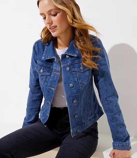 LOFT Polka Dot Denim Jacket | LOFT