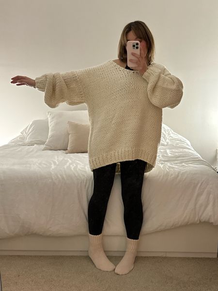 Cutest most comfy sweater I own at the moment eee! I got an XS/sm 

Winter outfits, chunky knits, oversized sweaters, cozy outfit 

#LTKSeasonal #LTKfindsunder100 #LTKstyletip